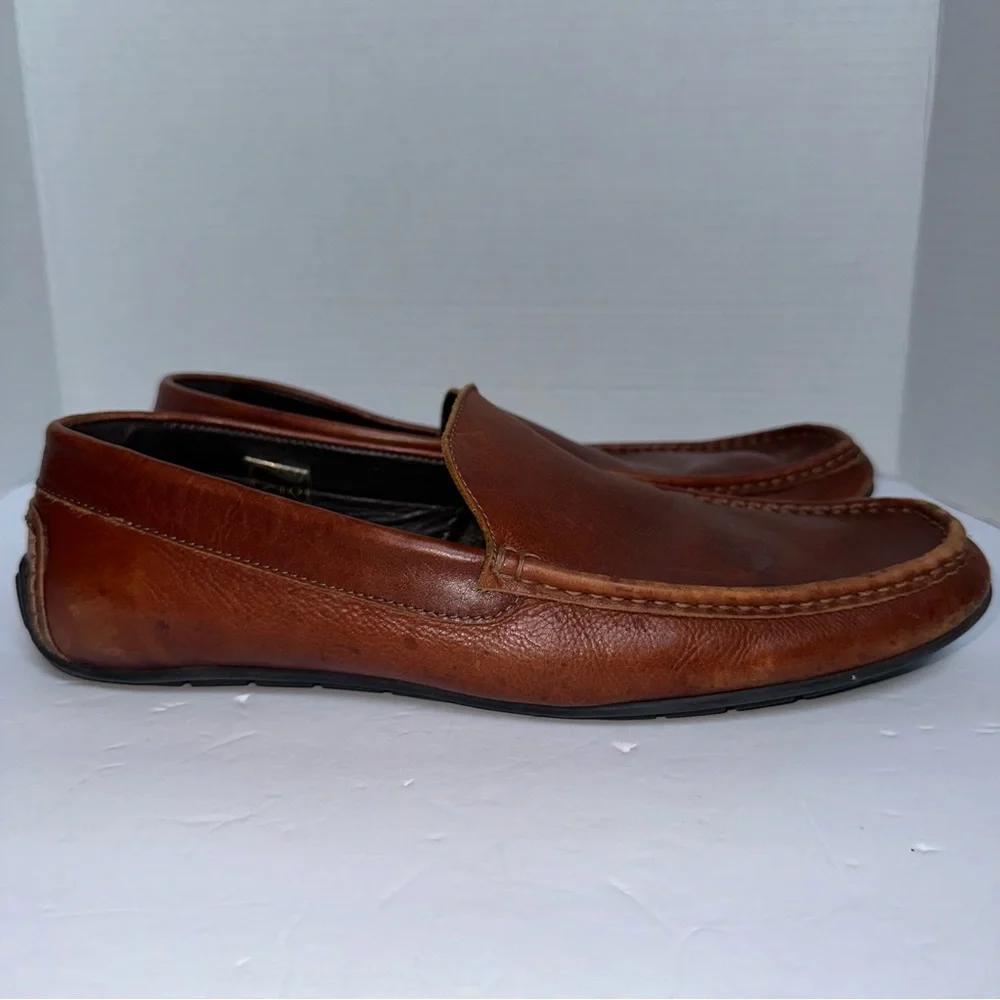 Anthony Veer Men’s Saddle Tan Ortholite®Calfskin Cleveland Driver Loafer-Size 14